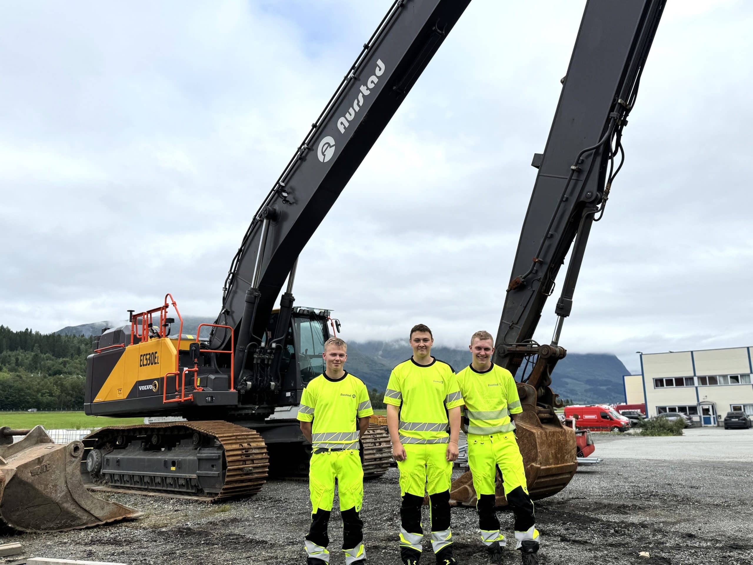 Tre nye lærlingar godt i gang hos Aurstad 2